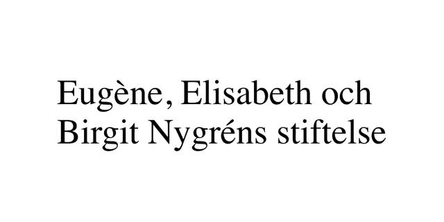 Logo for Eugene, Elisabeth and Birgit Nygrens stiftelse